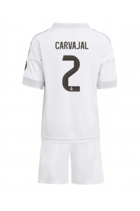 Real Madrid Daniel Carvajal #2 Jalkapallovaatteet Lasten Kotipeliasu 2025-26 Lyhythihainen (+ Lyhyet housut)